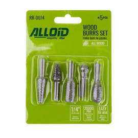 Alloid. Набор фрез по дереву 5шт, хвостовик 1/4"