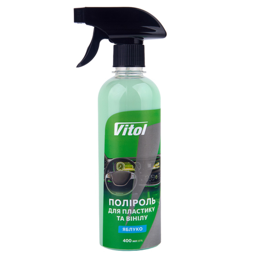 Полироль для пластика и винила VITOL 400 мл Яблоко