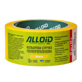 Alloid. Скотч упаковочный  45мм х  60м, желтый