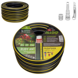 Alloid Pro. Шланг армированный 4-х слойный, "Ruby Ant" 1/2" 20м + подарок