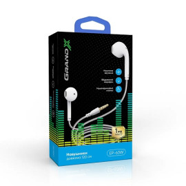 Наушники вкладки с микрофоном Grand-X EP-63W White