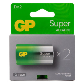 Батарейка GP SUPER  ALKALINE 1.5V 13A21-SB2 щелочная, LR20, D