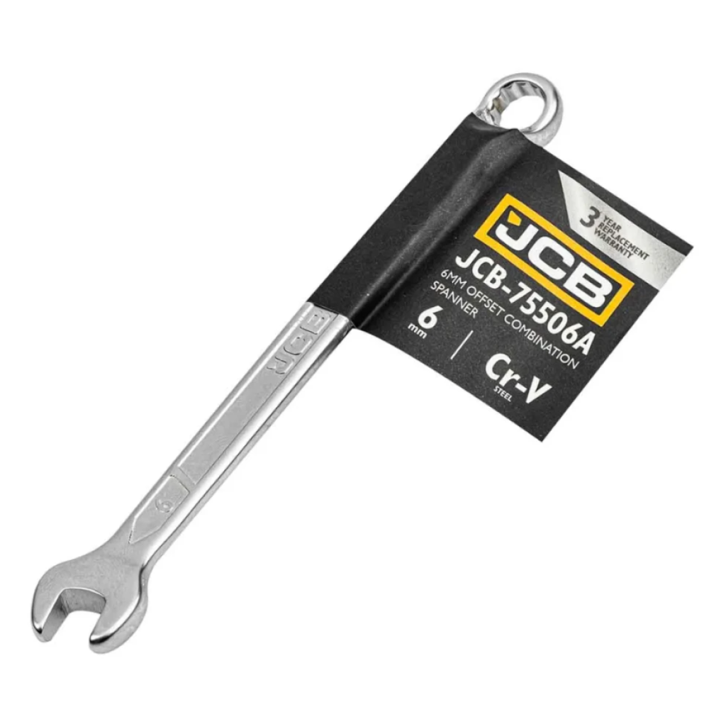 Ключ ріжково-накидний 6 мм відігнутий на 75 градусів JCB Tools JCB-75506A