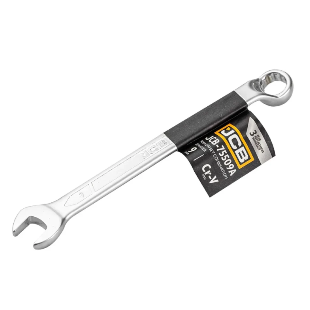 Ключ ріжково-накидний 9 мм відігнутий на 75 градусів JCB Tools JCB-75509A