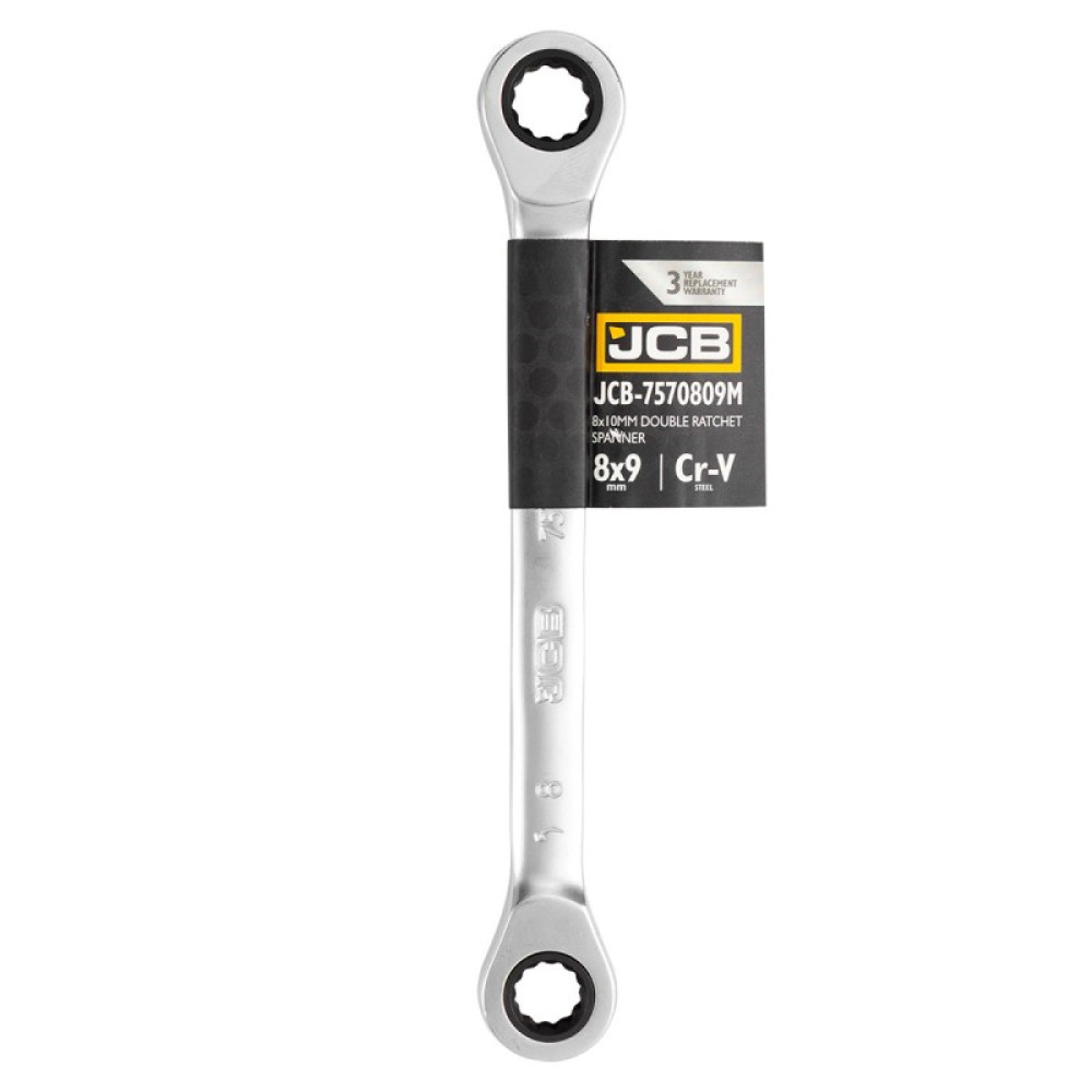 Ключ накидний з тріскачкою 8х9 мм JCB Tools JCB-7570809M