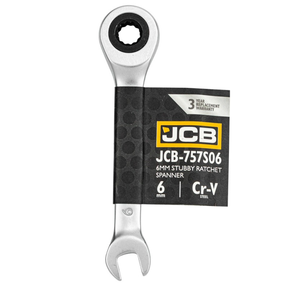 Ключ гайковий короткий з тріскачкою 6 мм JCB Tools JCB-757S06