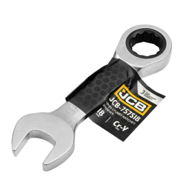 Ключ гайковий короткий з тріскачкою 18 мм JCB Tools JCB-757S18