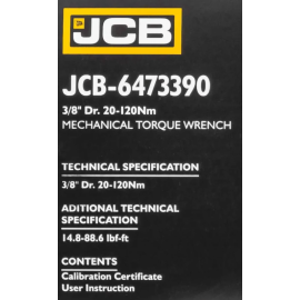 Динамометричний ключ 3/8" (20-120 Нм) JCB Tools JCB-6473390