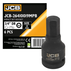 Головка-біта ударна HEX 3/4" 19 мм JCB Tools JCB-26410019MPB