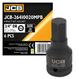 Головка-біта ударна HEX 3/4" 20 мм JCB Tools JCB-26410020MPB