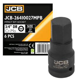 Головка-біта ударна HEX 3/4" 27 мм JCB Tools JCB-26410027MPB