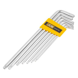 Набір Г-подіб. ключів екстра довгих з отвором TORX 7 пр. (T10H-T40H) JCB Tools JCB-5071TXL