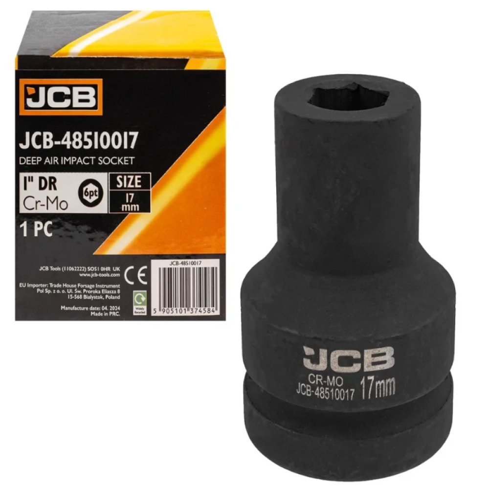 Головка торцева ударна глибока 1" 17 мм (6-гр.) JCB Tools JCB-48510017
