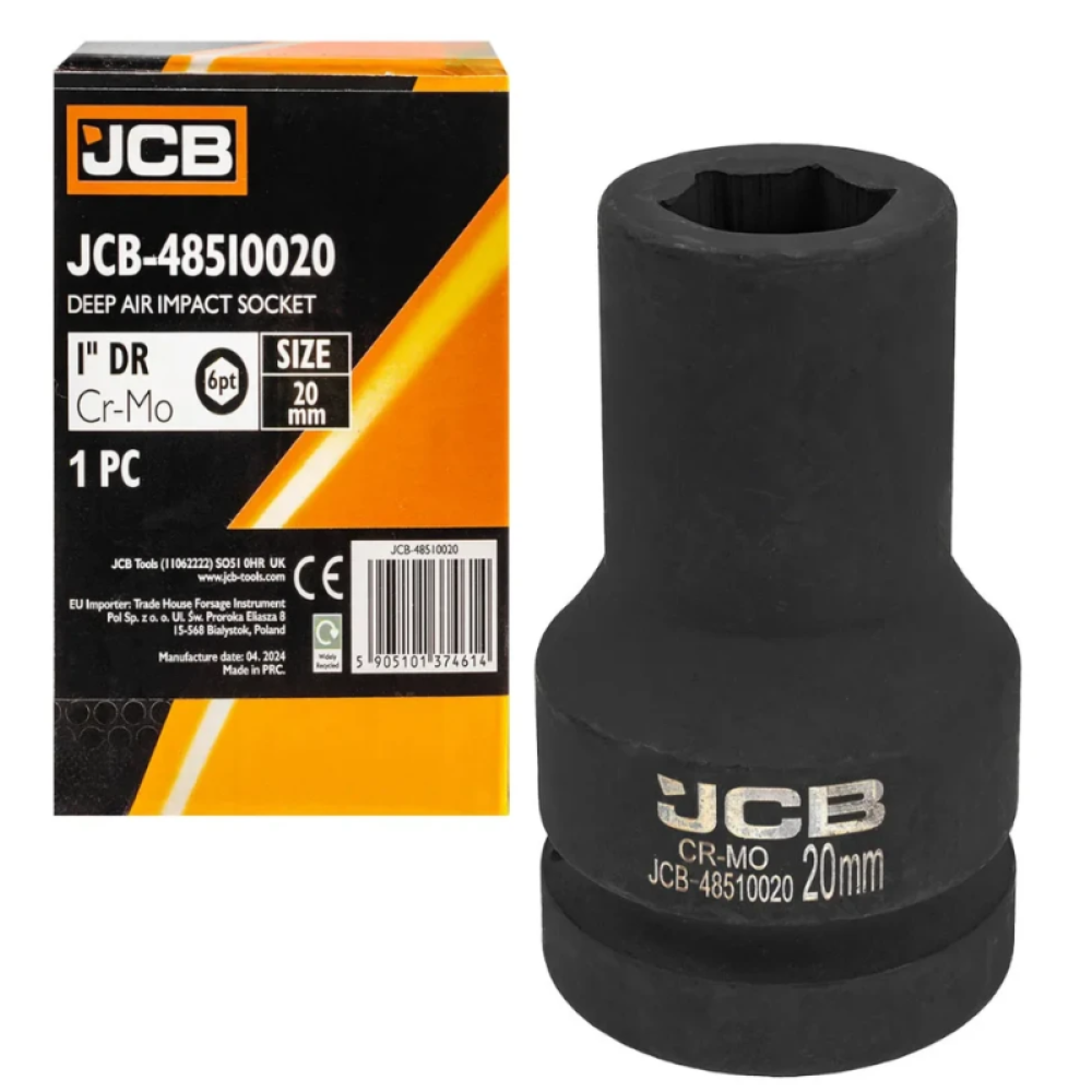 Головка торцева ударна глибока 1" 20 мм (6-гр.) JCB Tools JCB-48510020