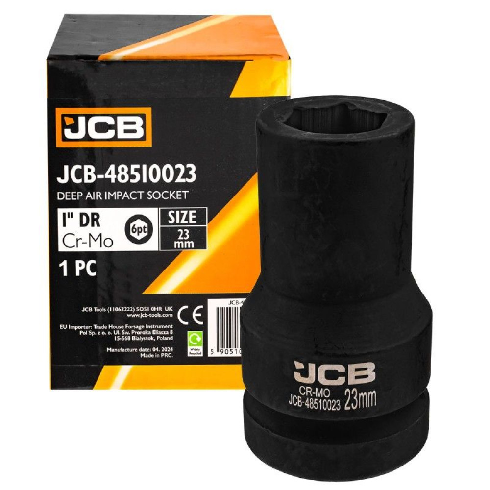 Головка торцева ударна глибока 1" 23 мм (6-гр.) JCB Tools JCB-48510023