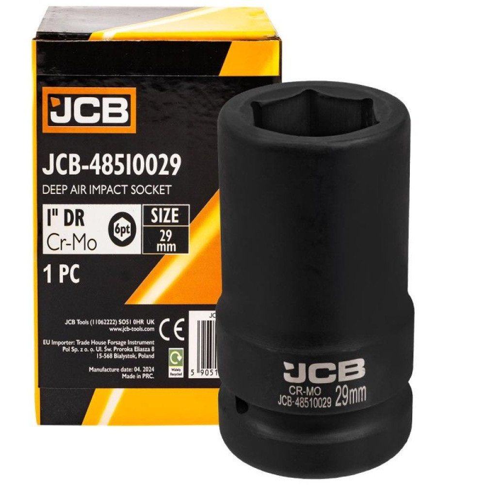 Головка торцева ударна глибока 1" 29 мм (6-гр.) JCB Tools JCB-48510029