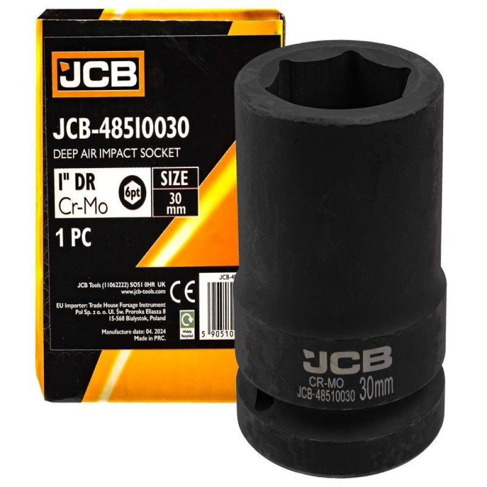 Головка торцева ударна глибока 1" 30 мм (6-гр.) JCB Tools JCB-48510030