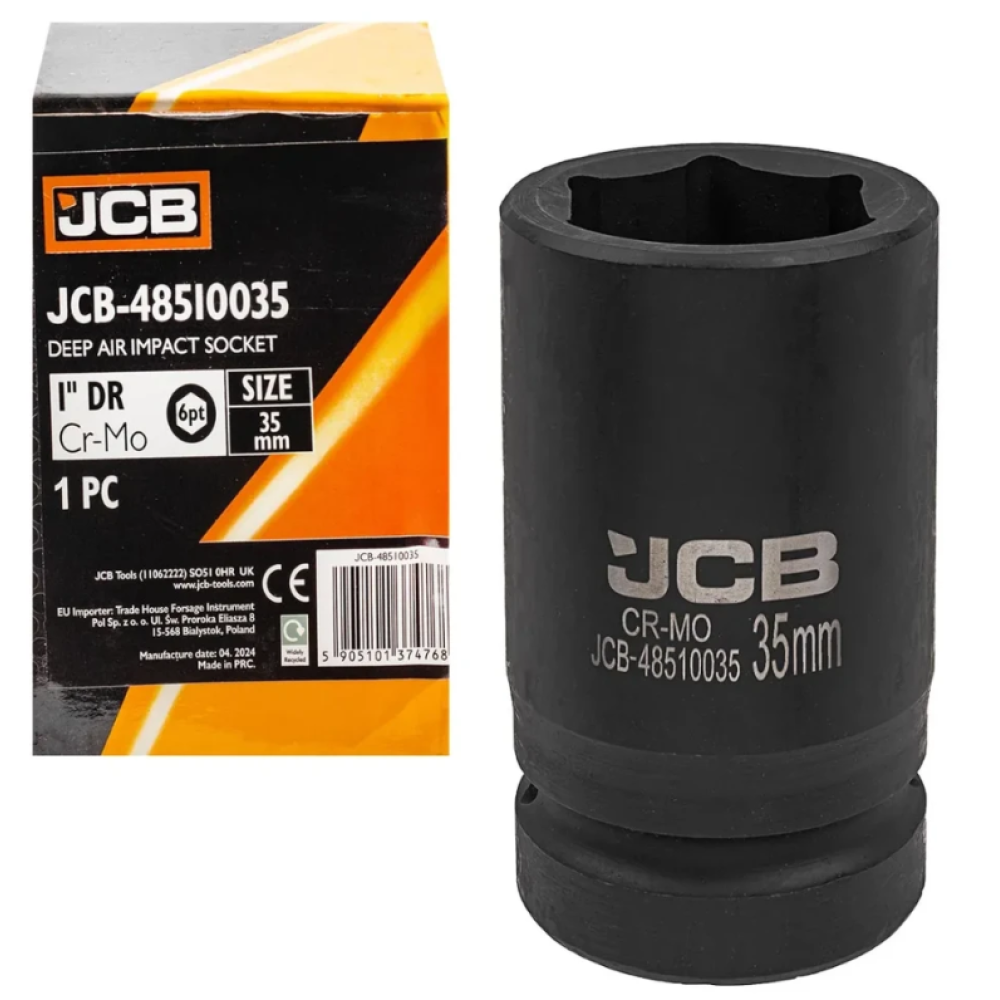 Головка торцева ударна глибока 1" 35 мм (6-гр.) JCB Tools JCB-48510035