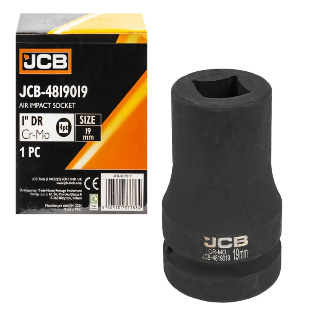 Головка торцева ударна для футорки 1" 19 мм (4-гр.) JCB Tools JCB-4819019
