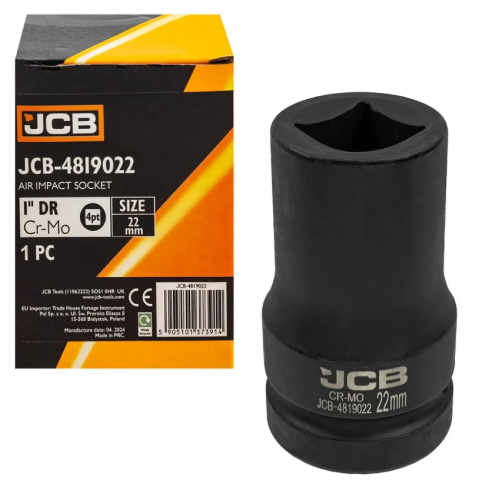 Головка торцева ударна для футорки 1" 22 мм (4-гр.) JCB Tools JCB-4819022