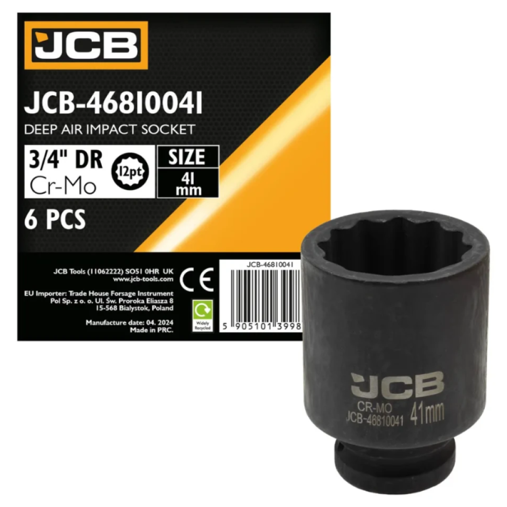 Головка торцева ударна глибока 3/4" 41 мм (12-гр.) JCB Tools JCB-46810041