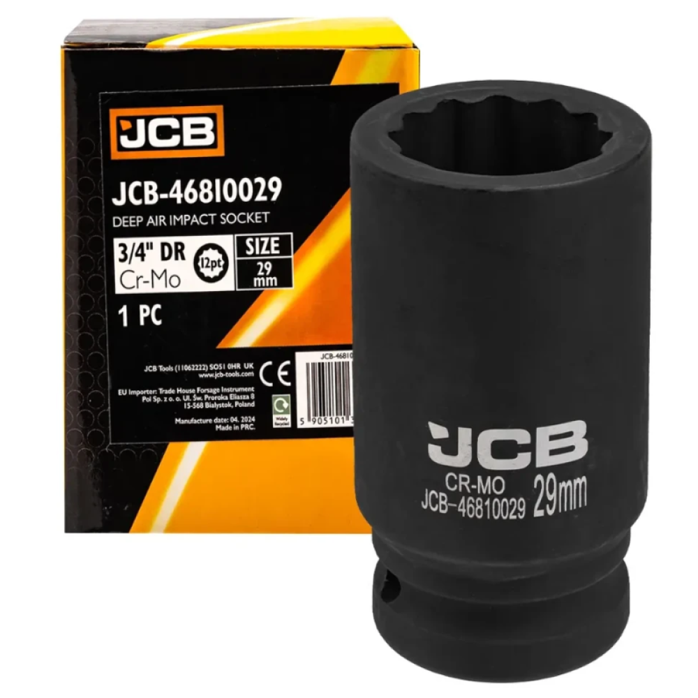 Головка торцева ударна глибока 3/4" 29 мм (12-гр.) JCB Tools JCB-46810029