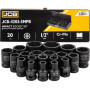 Набір головок ударних в металевому кейсі 20 од. 1/2" (6-гр.) JCB Tools JCB-4203-5MPB