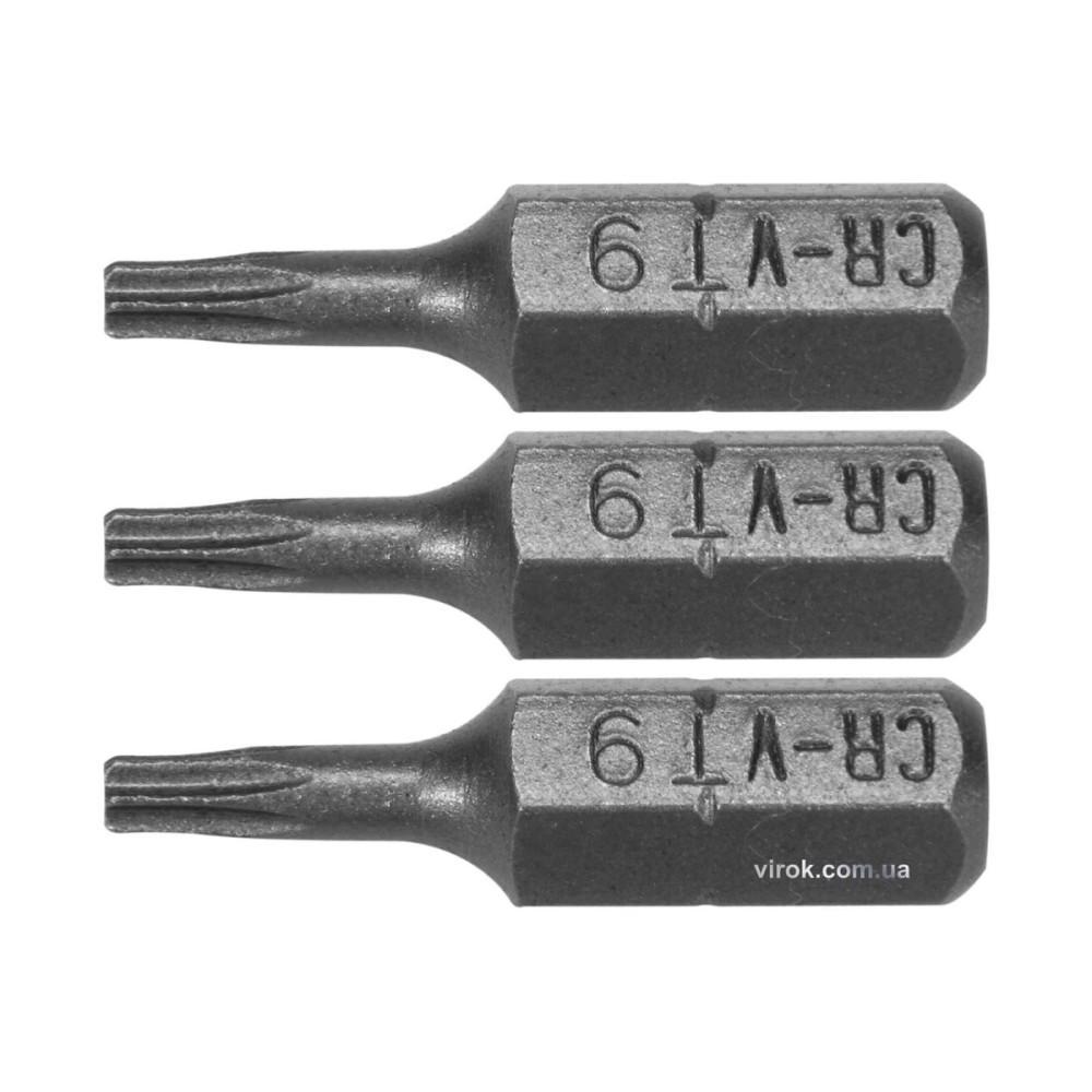 Насадка викруткова STHOR : TORX T9 x 25 мм, HEX 1/4", Cr-V, 3 шт (DW)