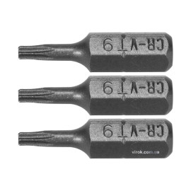 Насадка викруткова STHOR : TORX T9 x 25 мм, HEX 1/4", Cr-V, 3 шт (DW)