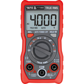 Мультиметр TRUE RMS електричних параметрів YATO з LCD-цифровим діапазоном 4000 від 2х1,5V;AA батар