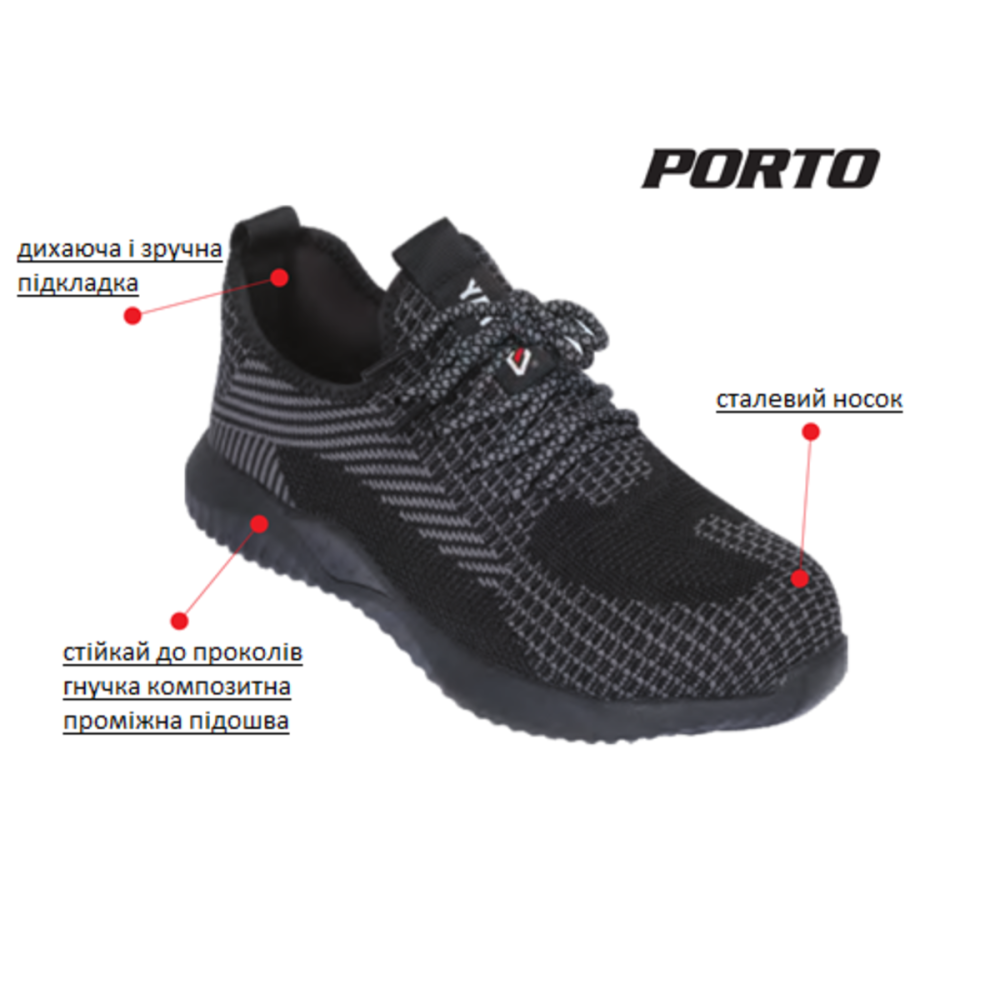 Туфлі робочі нейлонові YATO PORTO SB, розм. 40, з гумовою підошвою [10]
