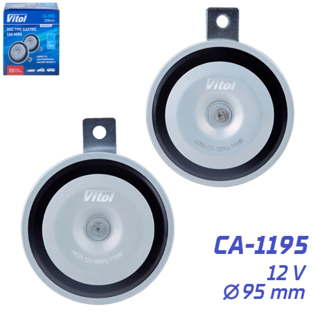 Сигнал электромагнитный дисковый CA-1195/VITOL/12V/D=95mm