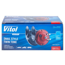 Сигнал электромагнитный "улитка" CA-2012/VITOL/12V/D=88mm/краснo-черный