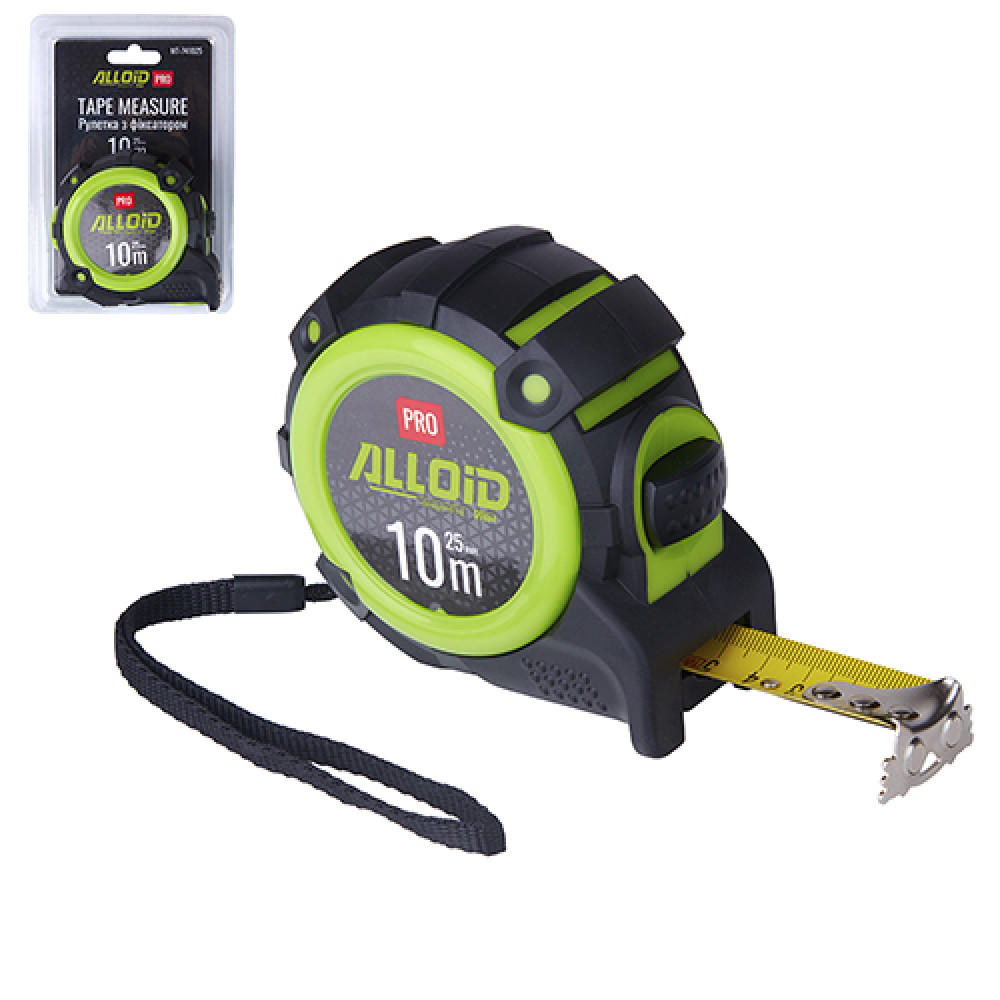 Alloid Pro. Рулетка с автостопом 10м/25 мм, MT-741025