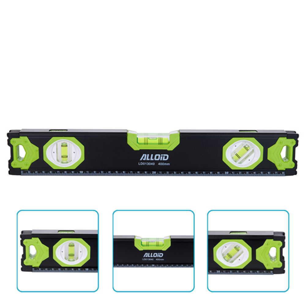 Alloid Pro. Уровень строительный  40см, 3 капсулы с магнитом