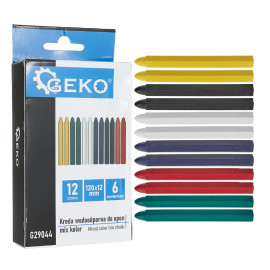 Водостійка крейда для шин різнобарвний 12х120 мм набір 12 шт. GEKO G29044