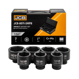 Набір головок ударних 7 од. 1" (6-гр.) (46-75 мм) JCB Tools JCB-8071-5MPB