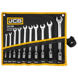 Набір ріжково-шарнірних ключів 10 пр. в чохлі (8-21 мм) JCB Tools JCB-5010R