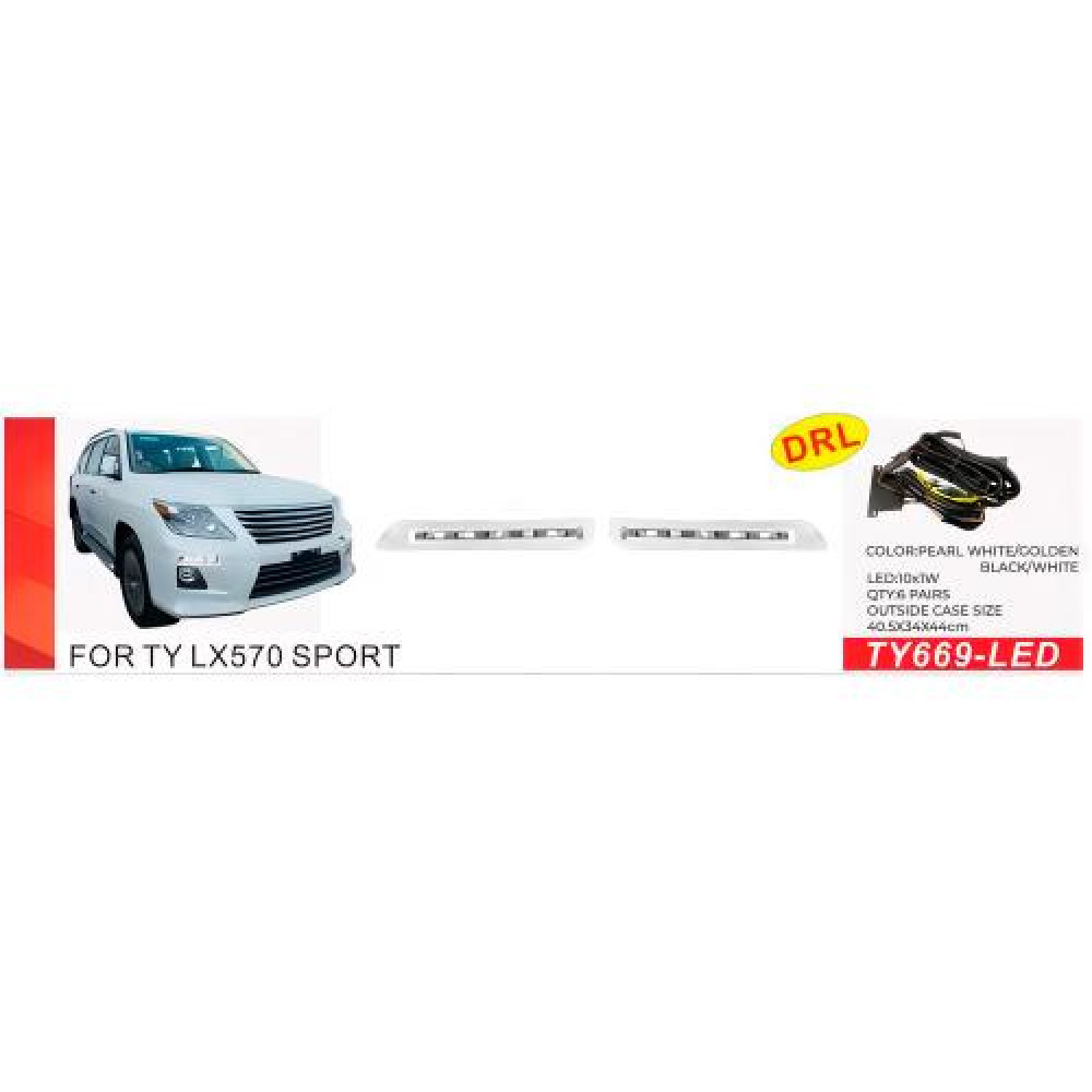 Фары доп.модель Lexus LX 570 2007-12/TY669-LED-White/DRL-12V4W/эл.проводка