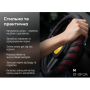 Чехол руля  VLOD-L2628 BK/RD M  черн/БО/кожа