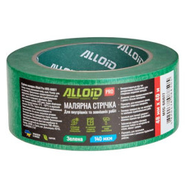 Alloid Pro. Лента малярная для шершавых поверхностей, зеленая 48мм х 40м, 140мкм