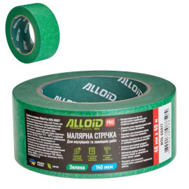 Alloid Pro. Лента малярная для шершавых поверхностей, зеленая 48мм х 40м, 140мкм