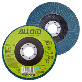 Alloid. Круг лепестковый торцевой циркониевый 125 мм, зерно 150, T27