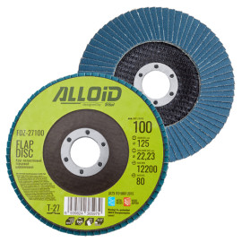Alloid. Круг лепестковый торцевой циркониевый 125 мм, зерно 100, T27