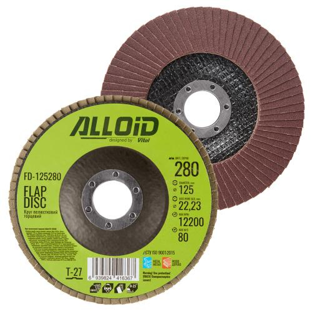 Alloid. Круг лепестковый торцевой 125 мм, зерно 280, T27