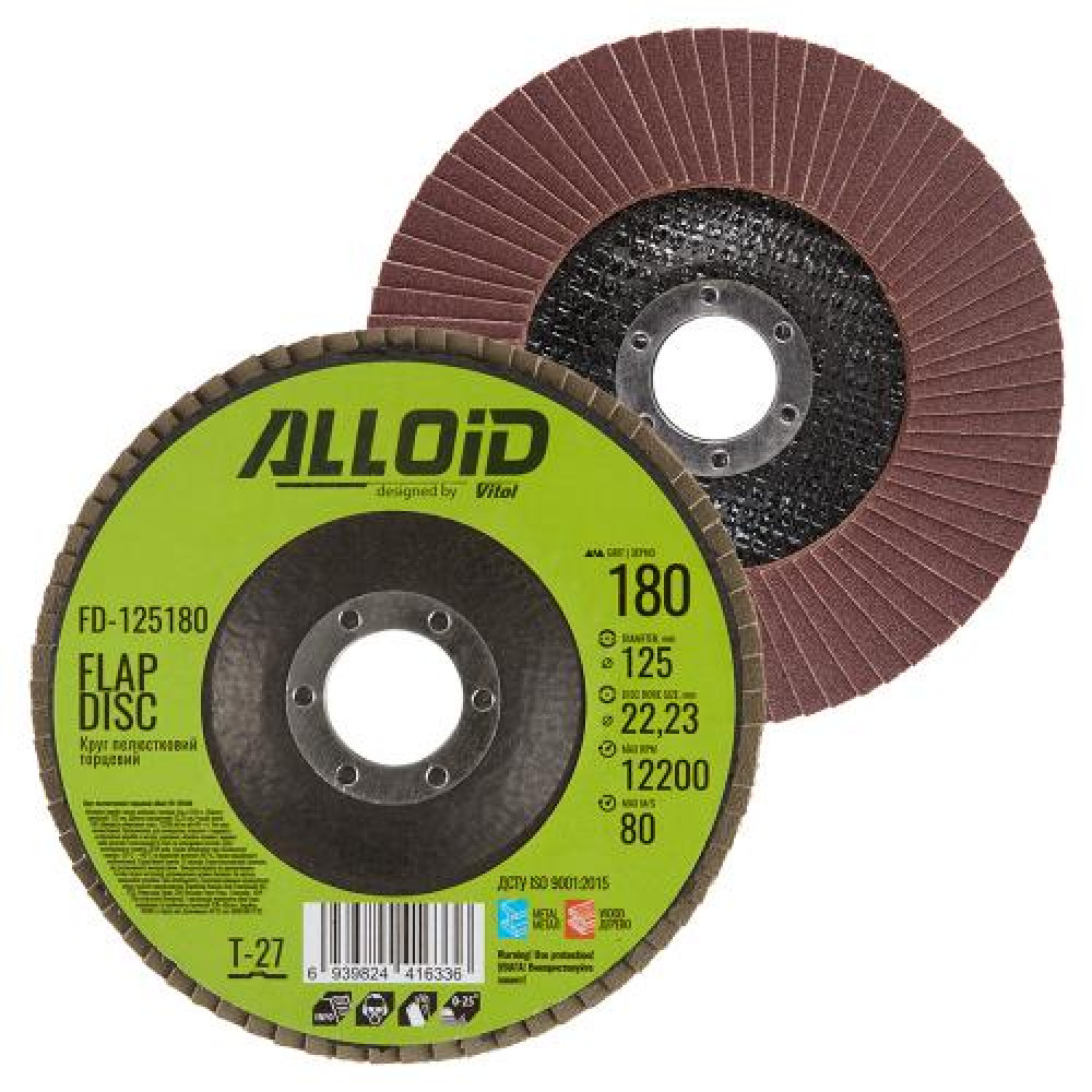 Alloid. Круг лепестковый торцевой 125 мм, зерно 180, T27