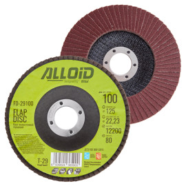 Alloid. Круг лепестковый торцевой, 125 мм, зерно 100, T29