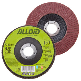 Alloid. Круг лепестковый торцевой, 125 мм, зерно 150, T29
