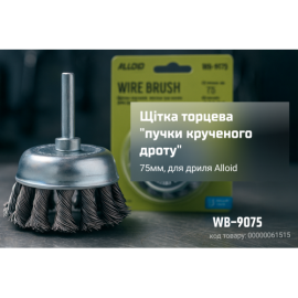 Alloid. Щетка торцевая "пучки витой проволоки"  75мм, для дрели