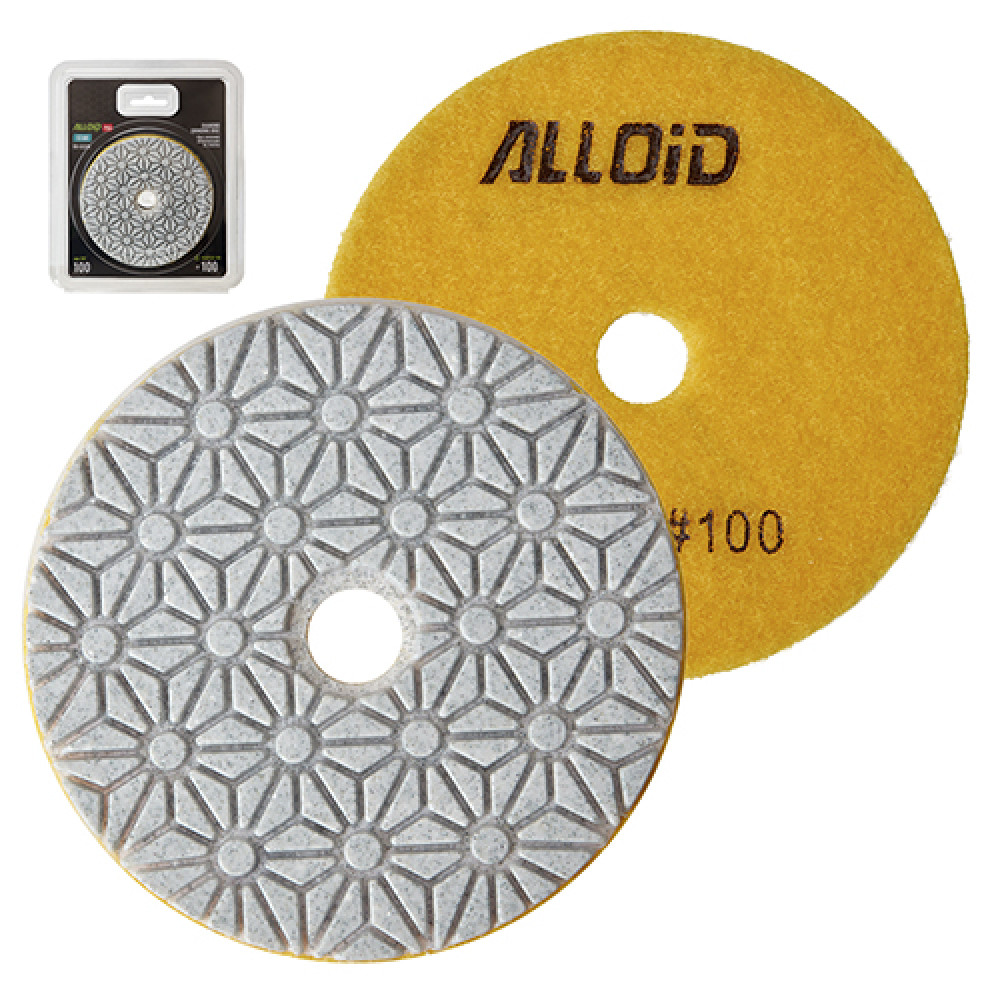 Alloid Pro. Круг алмазный шлифовальный на липучке STAR 100 мм,  зерно  100
